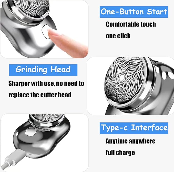 Mini - Shave Portable Electric Shaver, 2023 New Upgrade Mini Electric Razor Shavers for Men - Pickkart