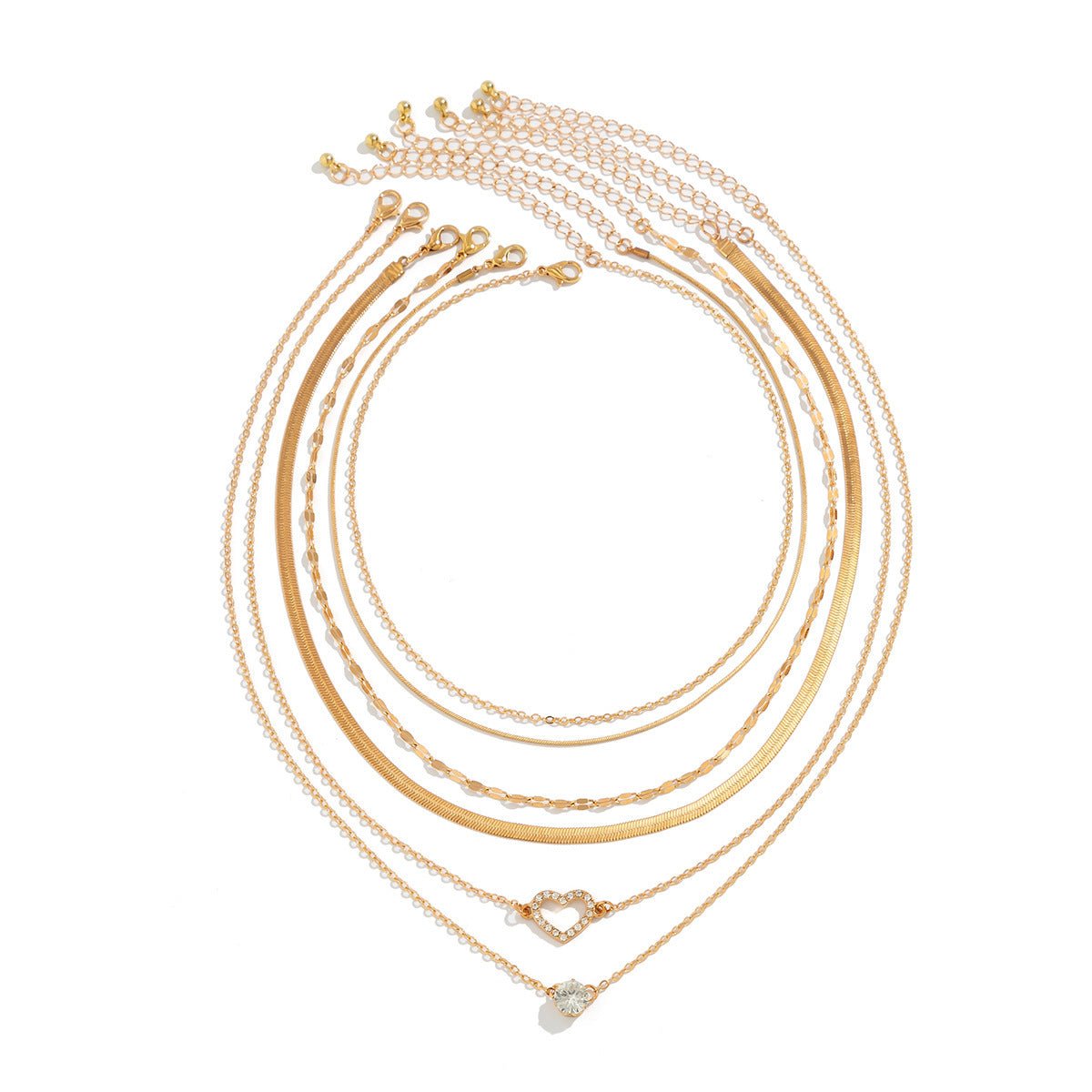 Multi - layer Snake Bone Chain Contrast Color Necklace - Pickkart