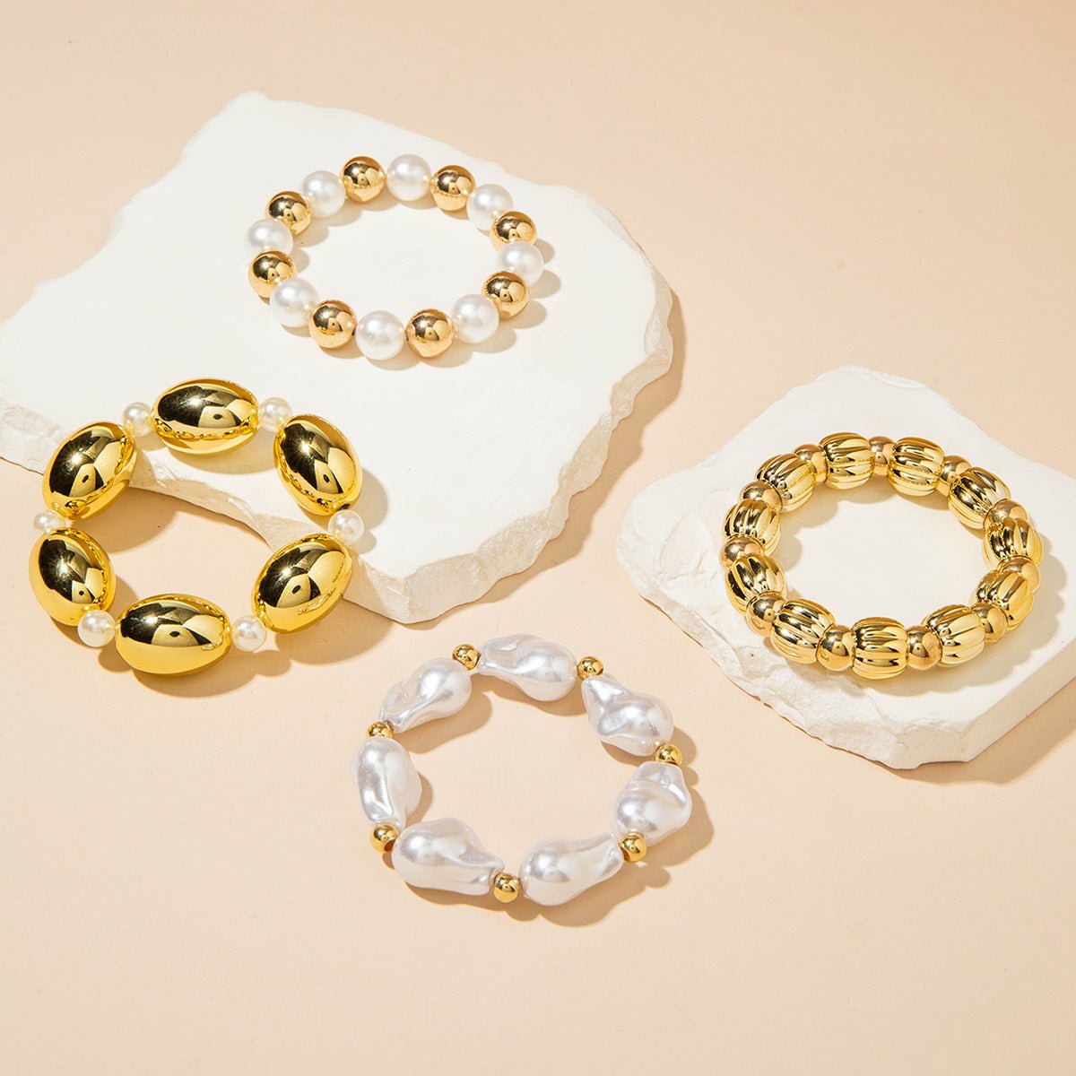 New Multi - layer Line Winding Geometric Open Bracelet Suit - Pickkart