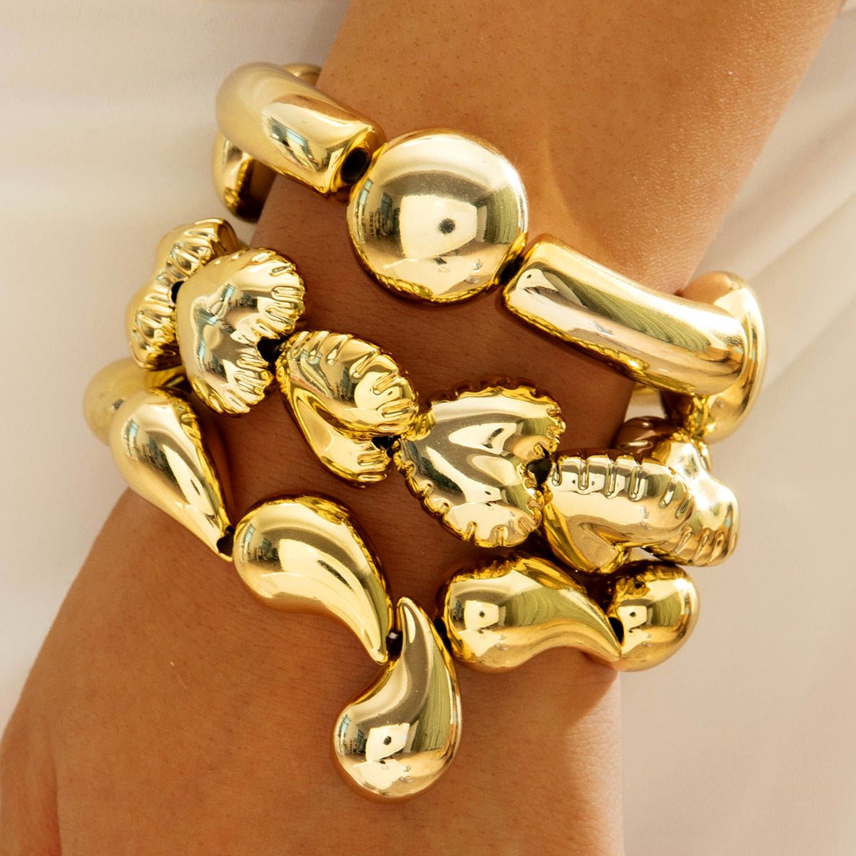 New Multi - layer Line Winding Geometric Open Bracelet Suit - Pickkart