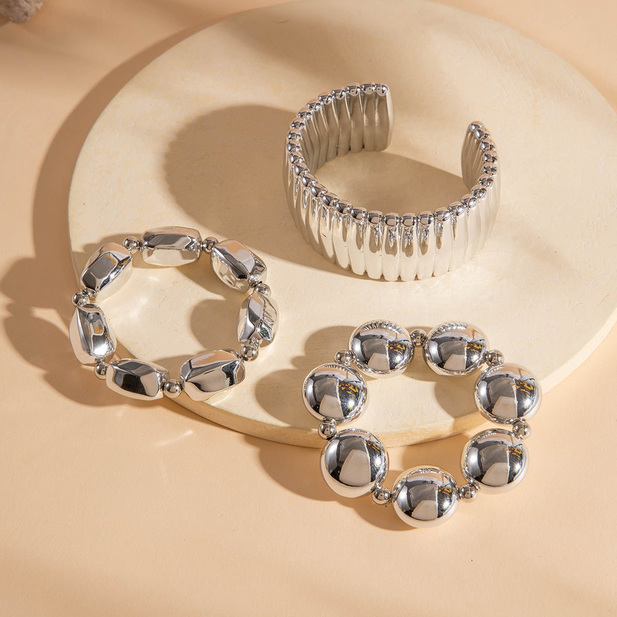 New Multi - layer Line Winding Geometric Open Bracelet Suit - Pickkart