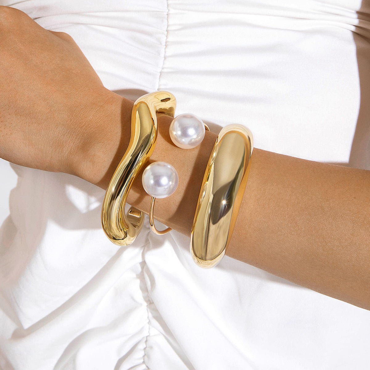 New Multi - layer Line Winding Geometric Open Bracelet Suit - Pickkart