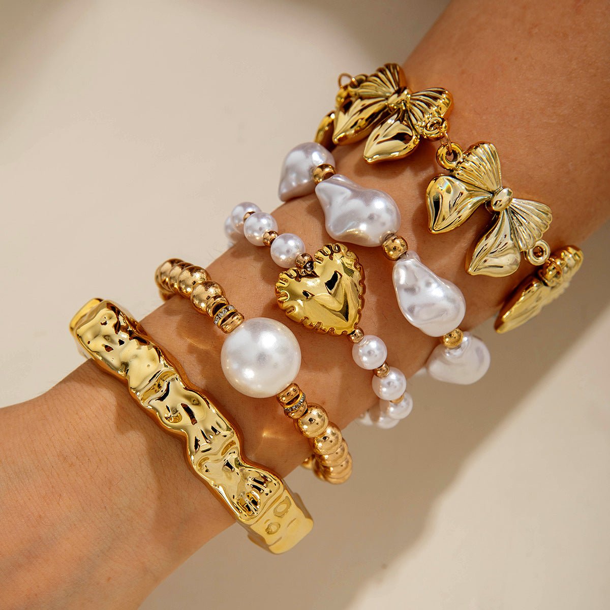 New Multi - layer Line Winding Geometric Open Bracelet Suit - Pickkart