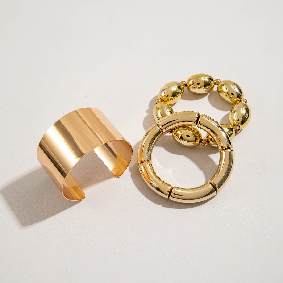 New Multi - layer Line Winding Geometric Open Bracelet Suit - Pickkart