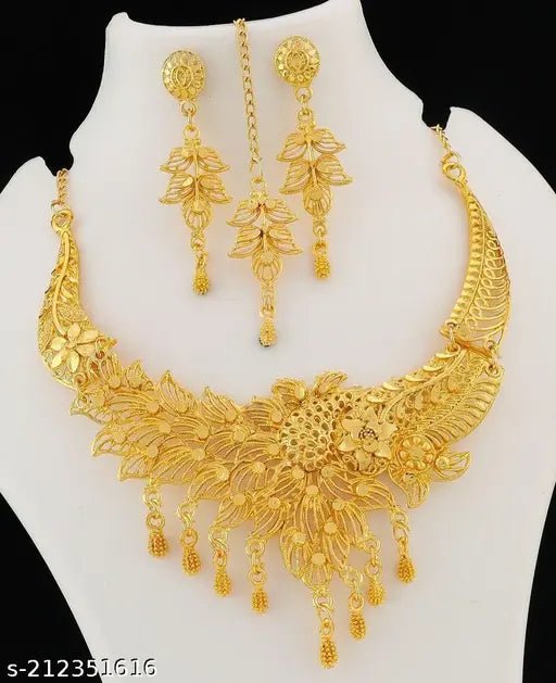 New Tready Golden Jewellery Set for Women - Pickkart