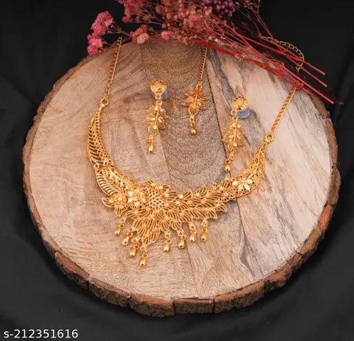 New Tready Golden Jewellery Set for Women - Pickkart