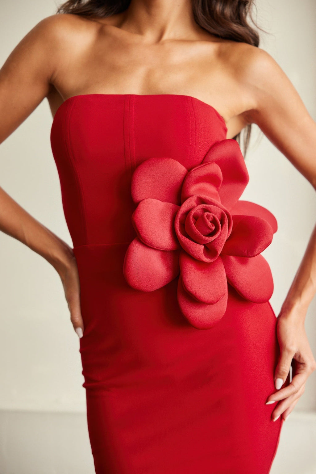 Off Shoulder Fashion Dress With 3d Flower Detail - Pickkart