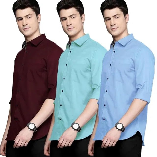 Pack of 3 Plain shirts - Pickkart