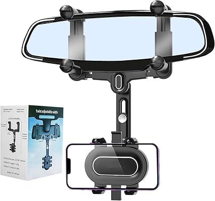 Phone Mount for Car, 2024 Upgraded Rear View Mirror Phone Holder, Universal Mount, Rotatable Phone Holder for Car Compatible - Pickkart