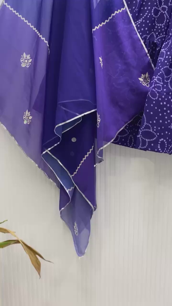 Printed Georgette Lehnga & blouse