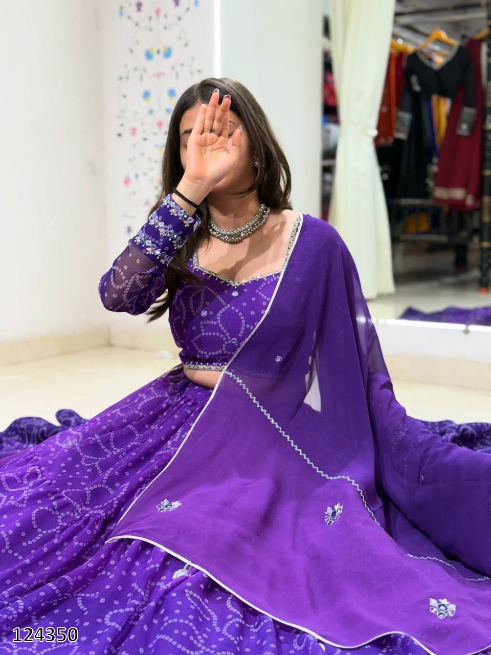 Printed Georgette Lehnga & blouse - Pickkart