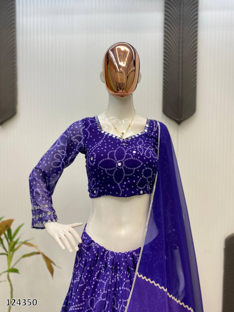 Printed Georgette Lehnga & blouse - Pickkart