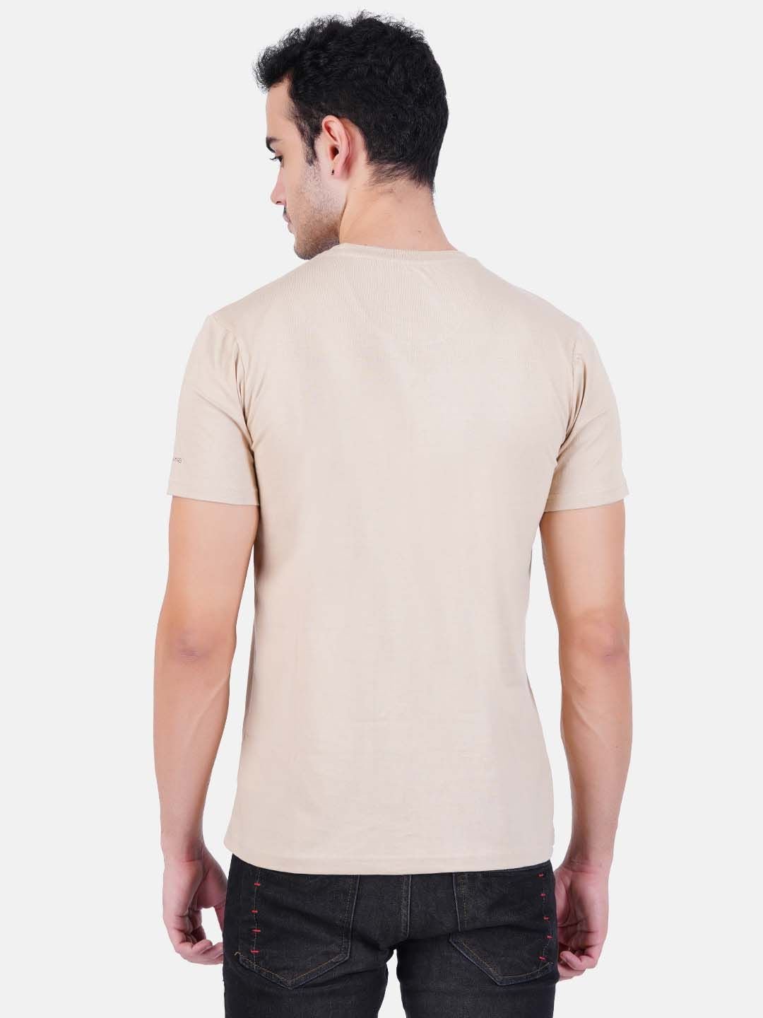 Pure Cotton T-Shirt for Men and Women - Beige - Pickkart