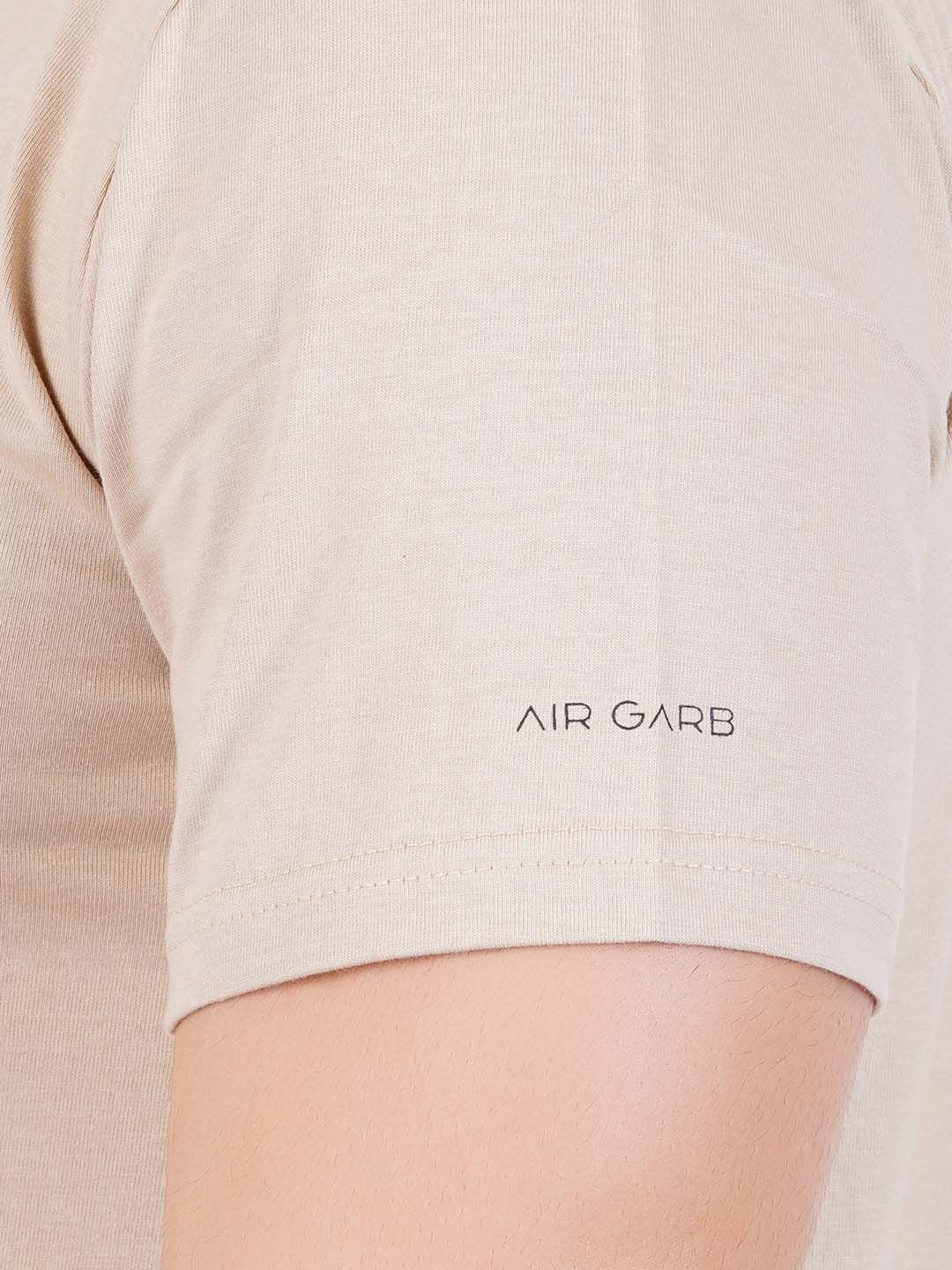 Pure Cotton T-Shirt for Men and Women - Beige - Pickkart