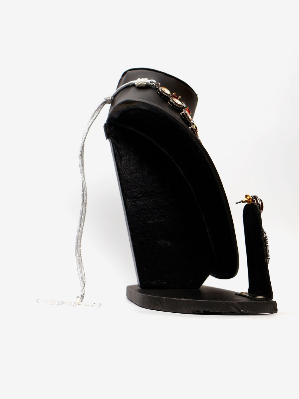 Red Garnet Stone and Kundan work Reverse AD Two Layer Necklace Set - Pickkart