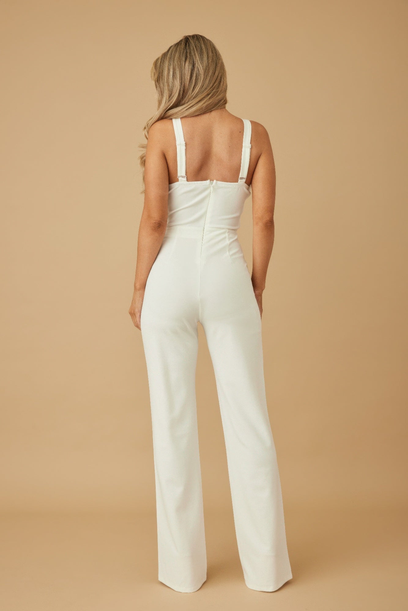 Round Sleeveless Multi Crystal Jumpsuit - Pickkart