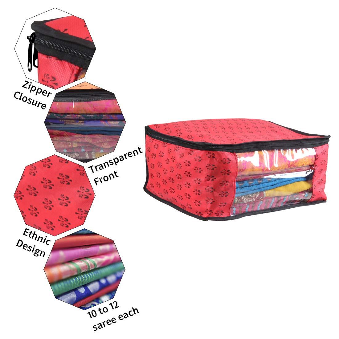 Saree Cover - Non Woven Printed Big Size Saree Covers ( Pack of 3 ) - Pickkart