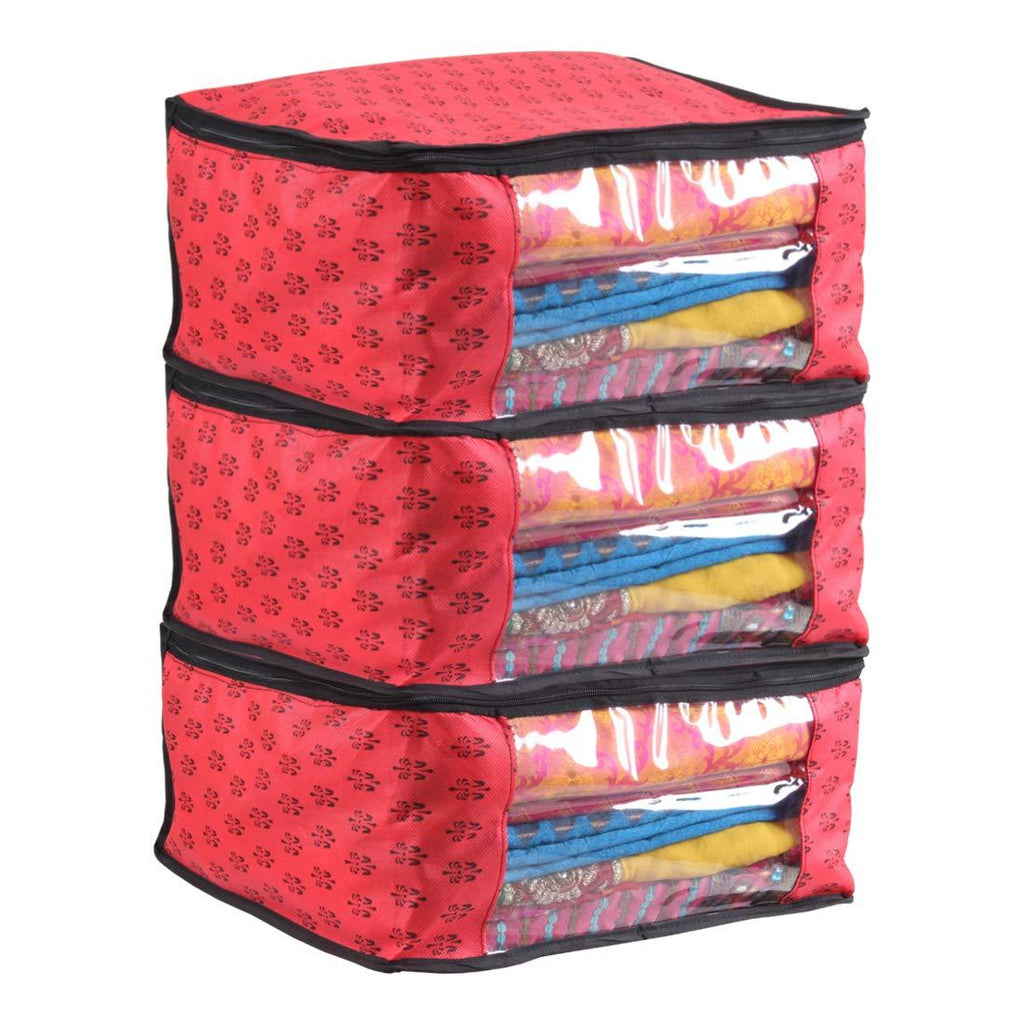 Saree Cover - Non Woven Printed Big Size Saree Covers ( Pack of 3 ) - Pickkart