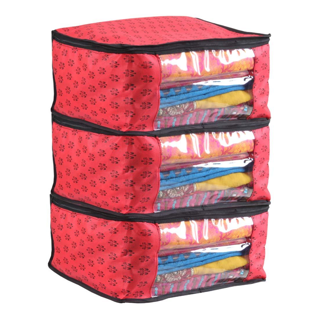 Saree Cover - Non Woven Printed Big Size Saree Covers ( Pack of 3 ) - Pickkart