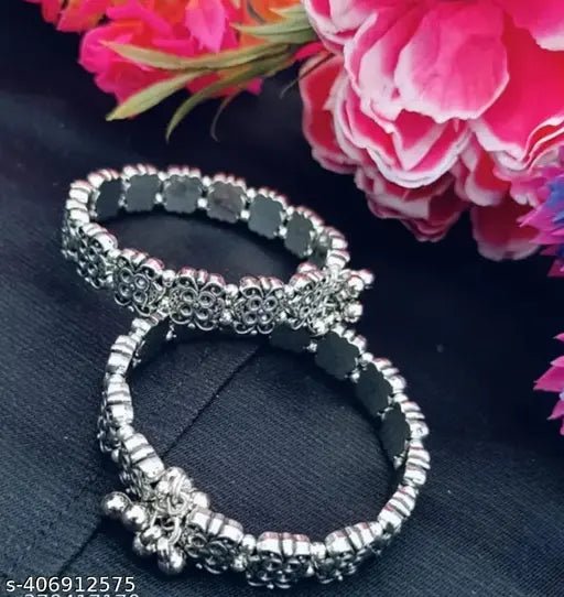 Silver Sterling Silver Kada (Pack of 2) - Pickkart