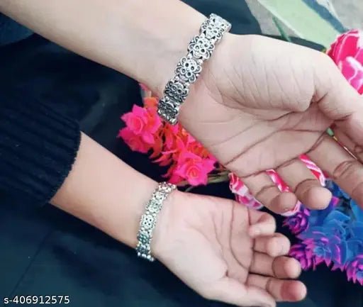 Silver Sterling Silver Kada (Pack of 2) - Pickkart