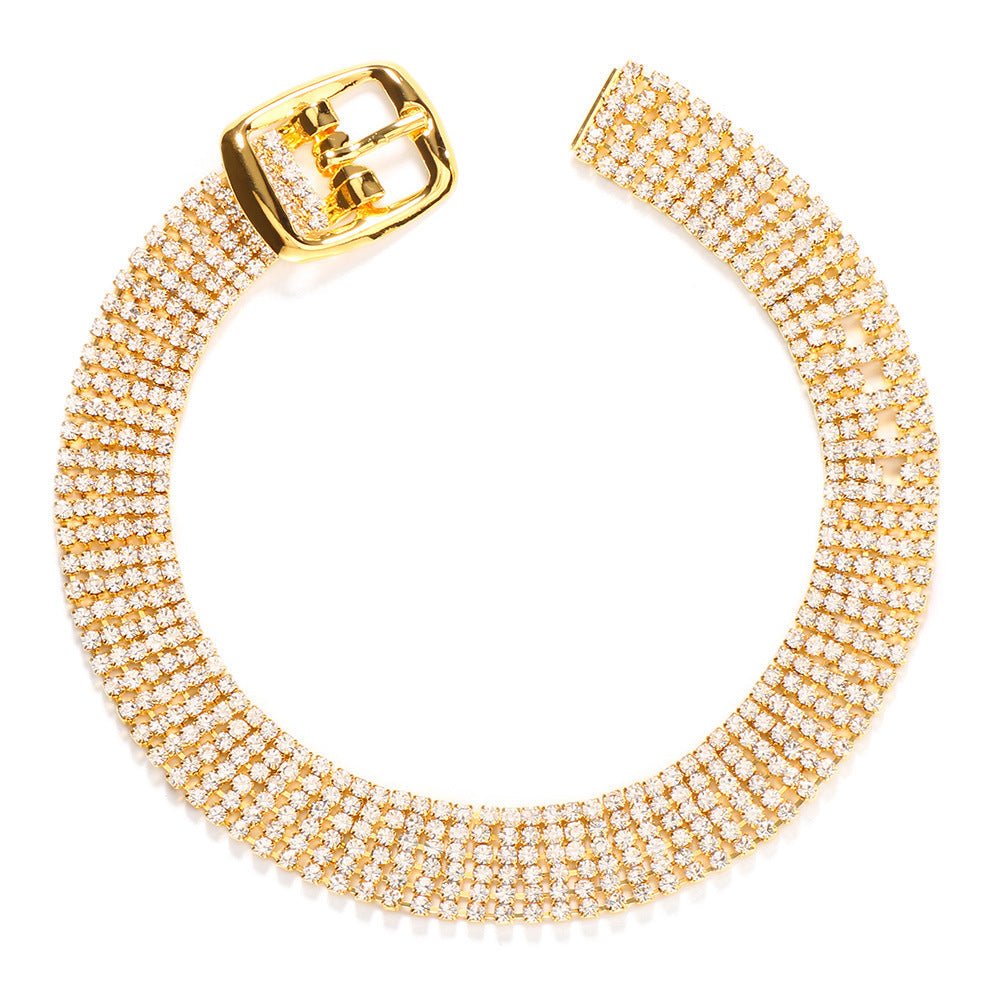 Simple Summer Beach Full Diamond Buckle Anklet - Pickkart