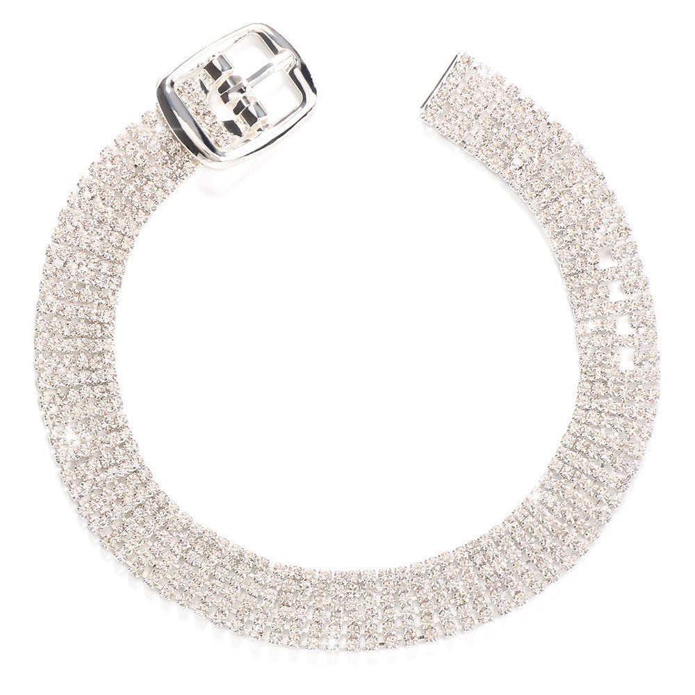 Simple Summer Beach Full Diamond Buckle Anklet - Pickkart