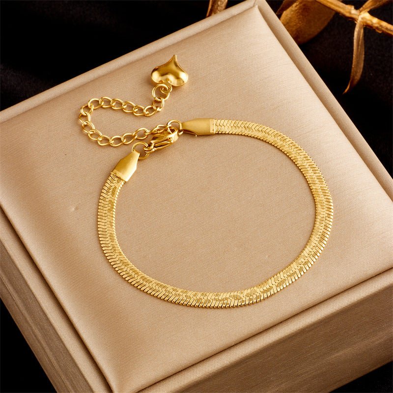 Stainless Steel Gold Plated Punk Fashion Double Layer Bracelet For Women Girl Snake Chain Party Luxury Jewelry - Pickkart