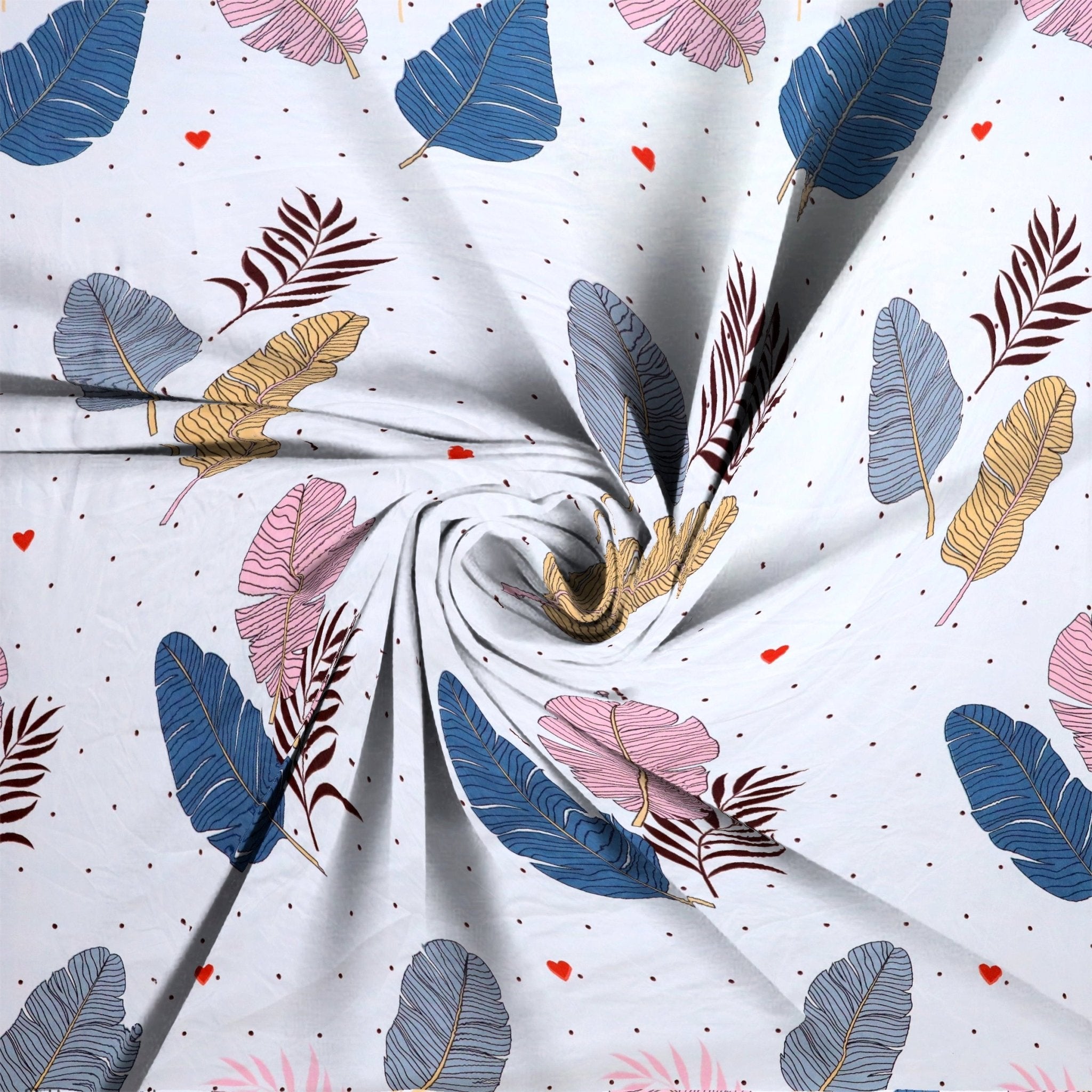 Super Soft Glace Cotton All Round Elastic Fitted Double Bed Bedsheet with 2 Pillow Covers - 72x78x8 - Pickkart