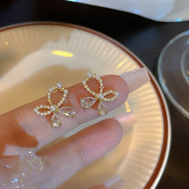 Super Zircon High - grade Earrings Light Luxury Niche Online Red - Pickkart