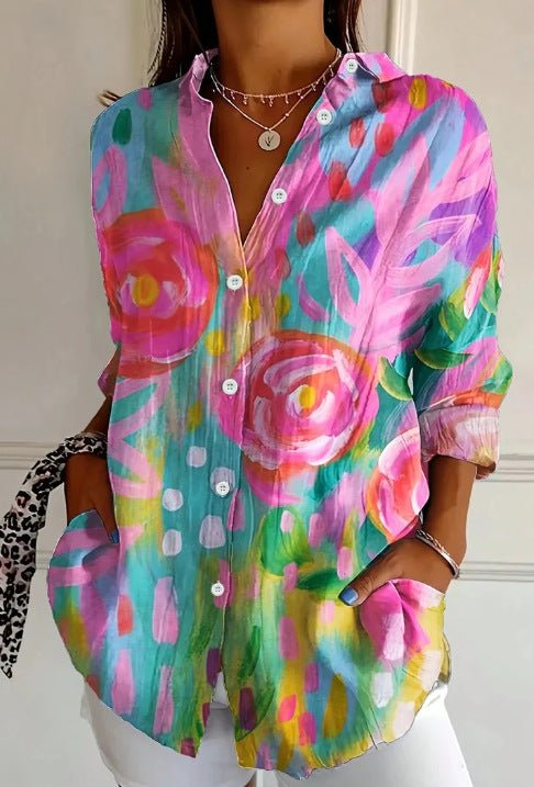 Trendy Long - sleeve Printed Pattern Printed 3D Shirt - Pickkart