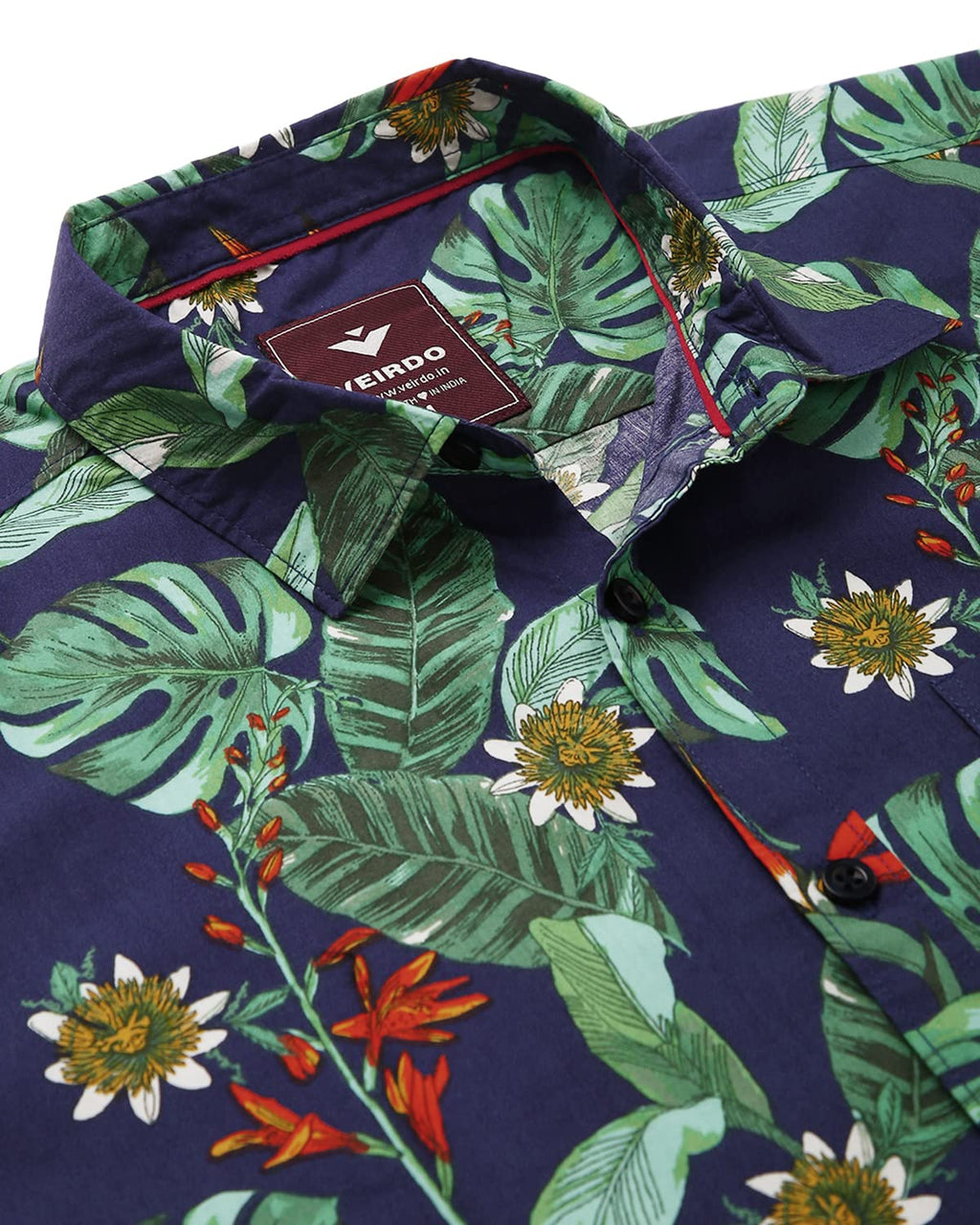 Veirdo® Shirt for Men, Cotton Regular Fit Short - Sleeve, Floral Printed Shirt - Pickkart