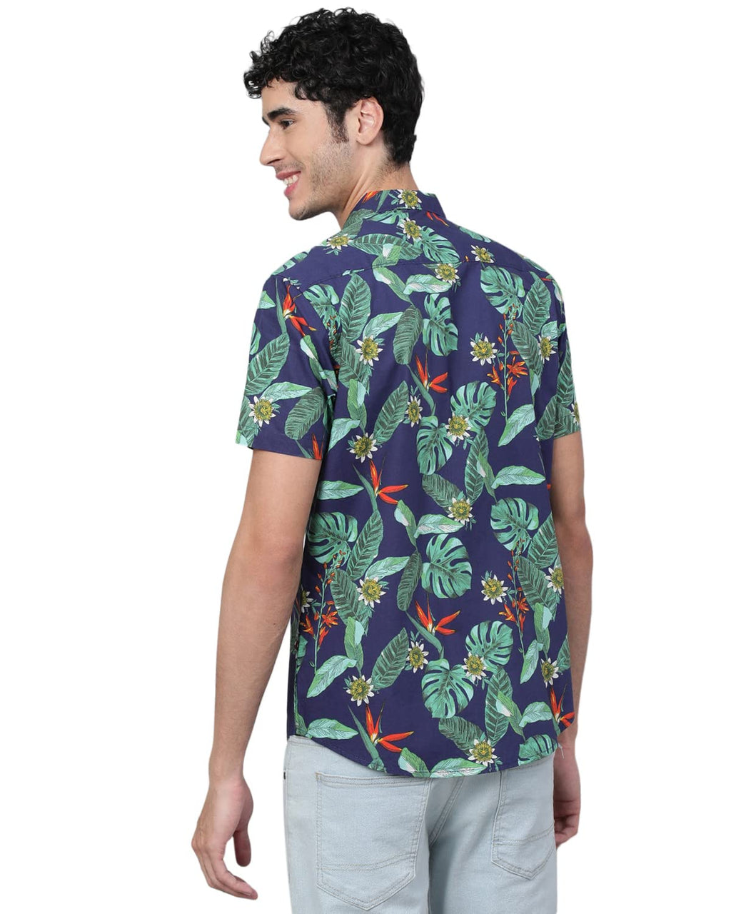 Veirdo® Shirt for Men, Cotton Regular Fit Short - Sleeve, Floral Printed Shirt - Pickkart