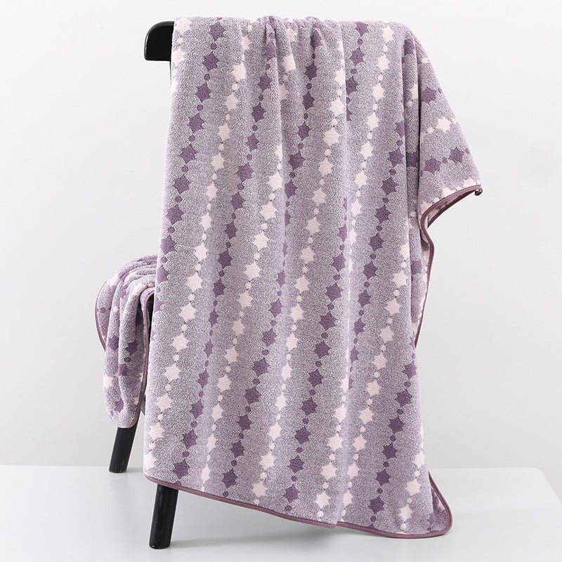 Wide Stripe Dark Stripe Coral Velvet Printing Towels Suit - Pickkart