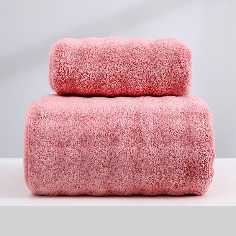 Wide Stripe Dark Stripe Coral Velvet Printing Towels Suit - Pickkart