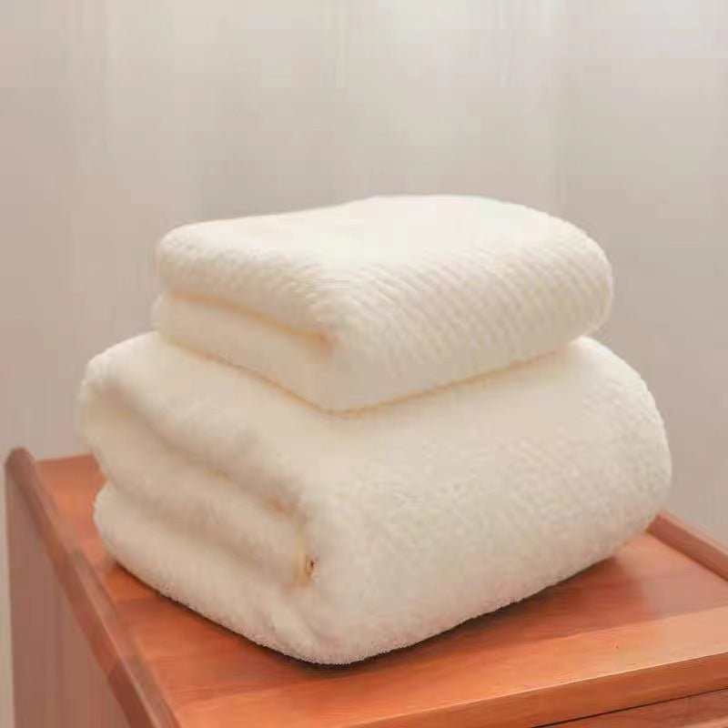 Wide Stripe Dark Stripe Coral Velvet Printing Towels Suit - Pickkart