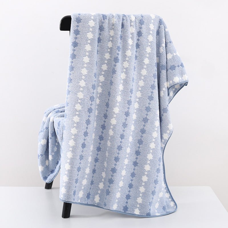 Wide Stripe Dark Stripe Coral Velvet Printing Towels Suit - Pickkart