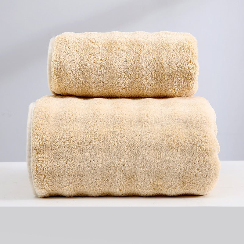 Wide Stripe Dark Stripe Coral Velvet Printing Towels Suit - Pickkart