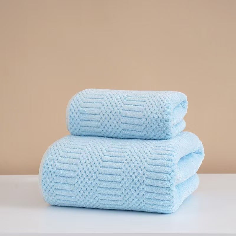 Wide Stripe Dark Stripe Coral Velvet Printing Towels Suit - Pickkart