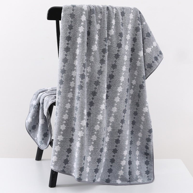 Wide Stripe Dark Stripe Coral Velvet Printing Towels Suit - Pickkart