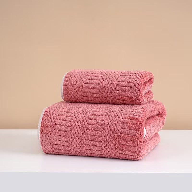 Wide Stripe Dark Stripe Coral Velvet Printing Towels Suit - Pickkart