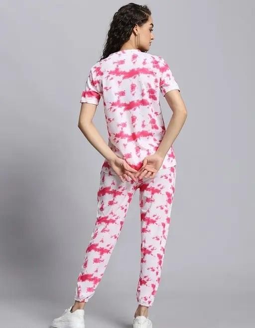 Women's Casual Tie Dye Print Night Suit - Pickkart