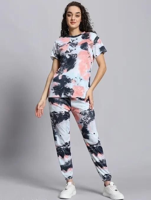 Women's Casual Tie Dye Print Night Suit - Pickkart