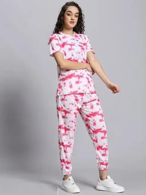 Women's Casual Tie Dye Print Night Suit - Pickkart