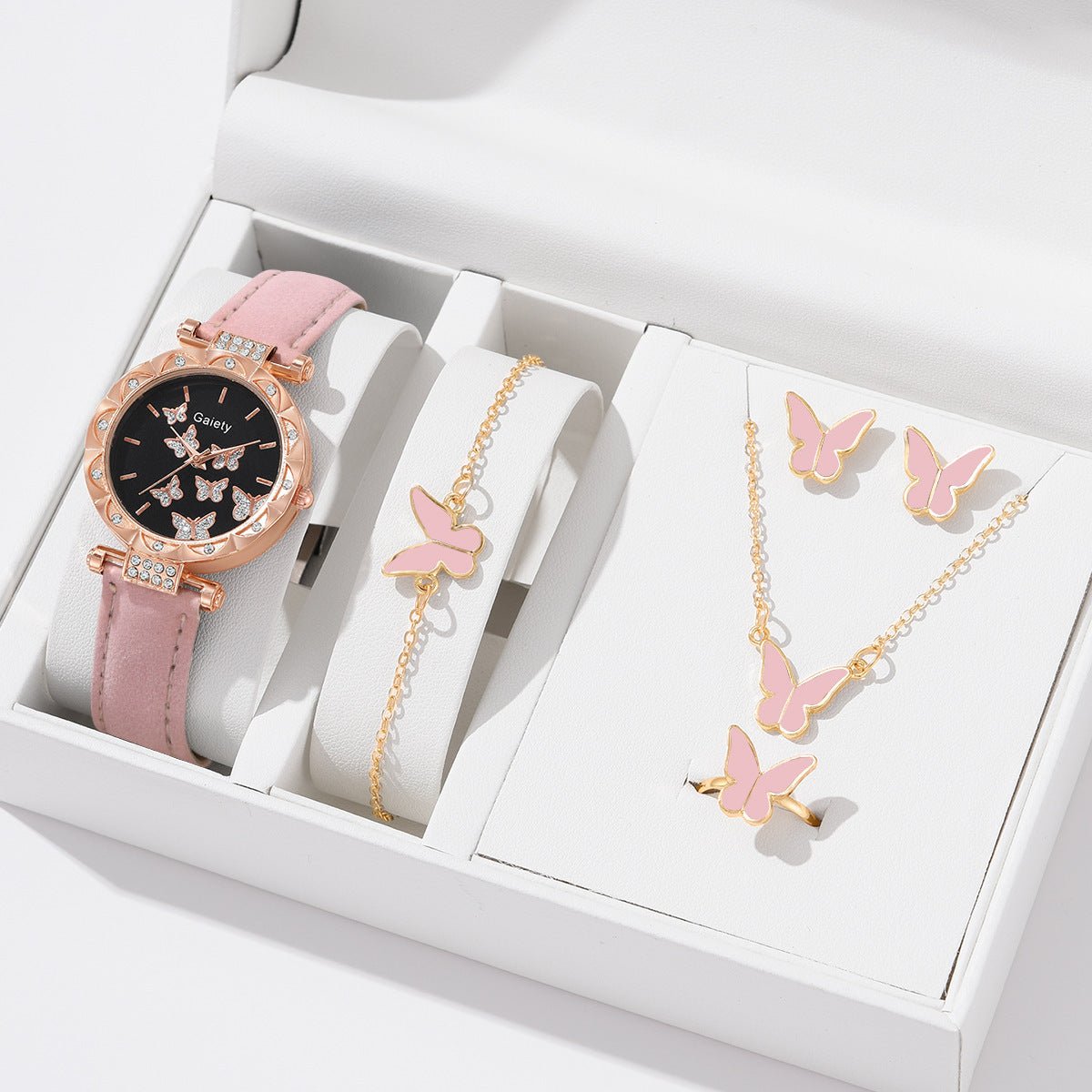 Women's Fashion Simple Butterfly Digital Belt Watch - Pickkart