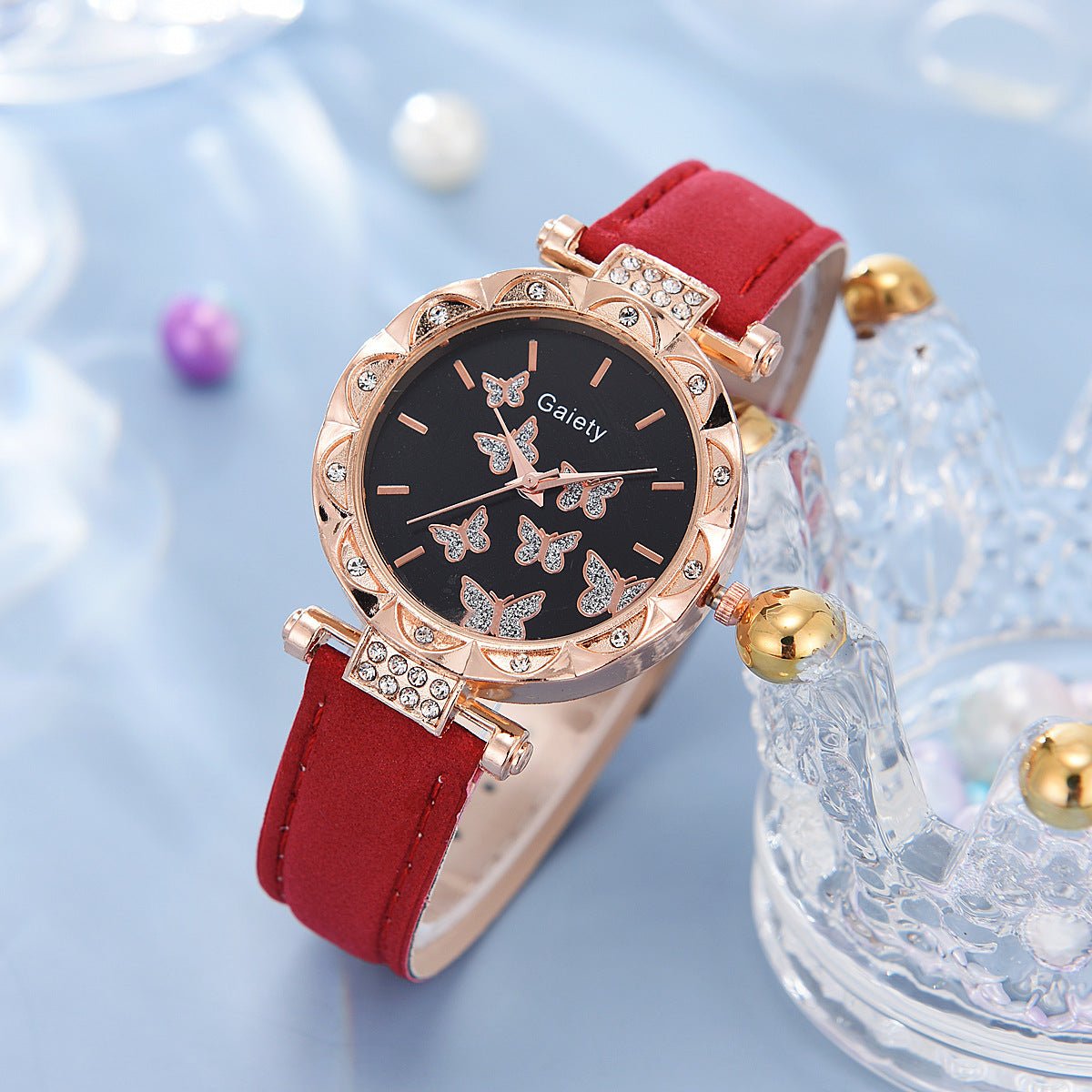 Women's Fashion Simple Butterfly Digital Belt Watch - Pickkart