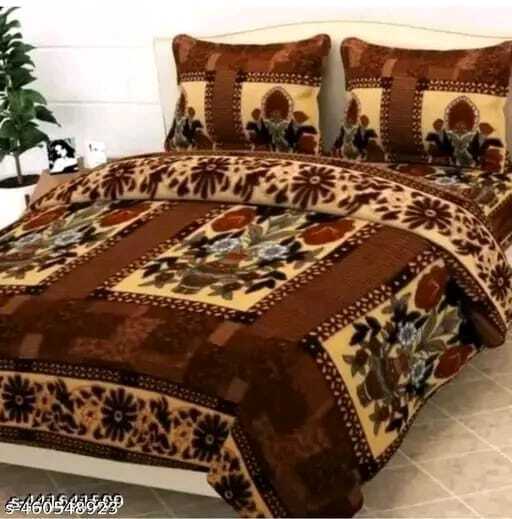 Woolen Queen Size Bedsheet with 2 Pillow Covers (Multicolor, 90x95 inches) - Pickkart